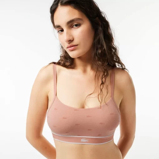 Lacoste Underwear & Loungewear-Mini Croc Signature Bandeau Bralette