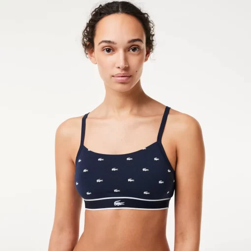 Lacoste Underwear & Loungewear-Mini Croc Signature Bandeau Bralette