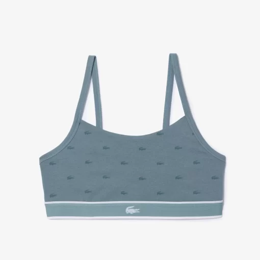 Lacoste Underwear & Loungewear-Mini Croc Signature Bandeau Bralette