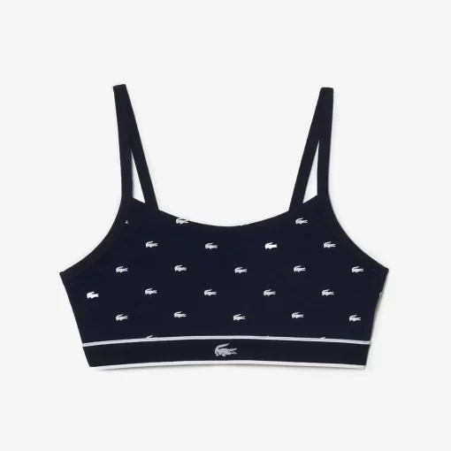 Lacoste Underwear & Loungewear-Mini Croc Signature Bandeau Bralette