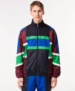 Lacoste Tracksuits-Mixed Material Colourblock Sportsuit Jacket