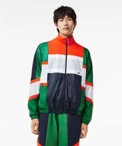 Lacoste Tracksuits-Mixed Material Colourblock Sportsuit Jacket