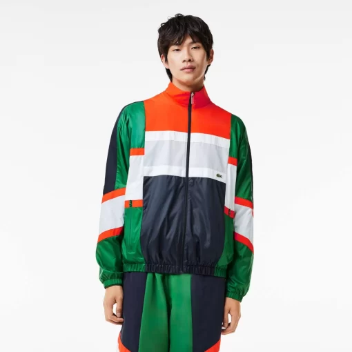 Lacoste Tracksuits-Mixed Material Colourblock Sportsuit Jacket