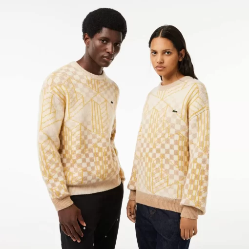 Lacoste Knitwear-Monogram Alpaca Sweater