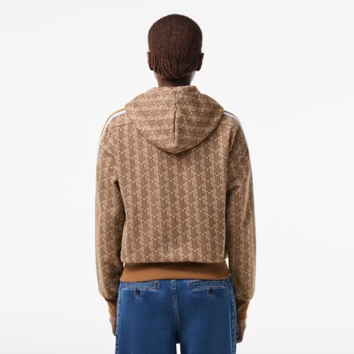 Lacoste Sweatshirts-Monogram Jacquard Zip Front Hoodie