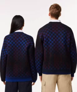 Lacoste Knitwear-Monogram Motif Alpaca And Wool Cardigan