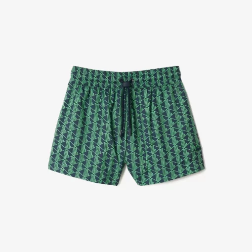 Lacoste Trousers & Shorts-Monogram Print And Drawstring Tailored Shorts