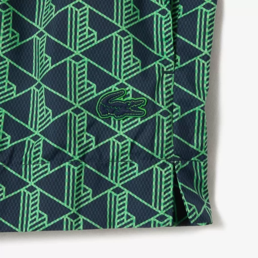 Lacoste Trousers & Shorts-Monogram Print And Drawstring Tailored Shorts