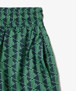 Lacoste Trousers & Shorts-Monogram Print And Drawstring Tailored Shorts