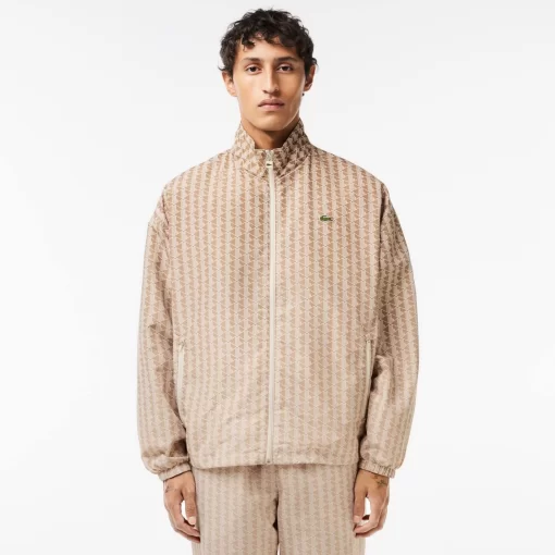 Lacoste Tracksuits-Monogram Print Ombre Effect Sportsuit Jacket