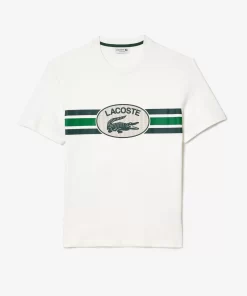 Lacoste T-Shirts-Monogram Print Regular Fit Cotton T-Shirt