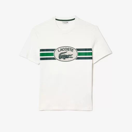 Lacoste T-Shirts-Monogram Print Regular Fit Cotton T-Shirt