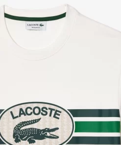 Lacoste T-Shirts-Monogram Print Regular Fit Cotton T-Shirt