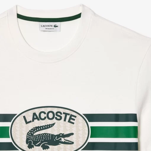 Lacoste T-Shirts-Monogram Print Regular Fit Cotton T-Shirt