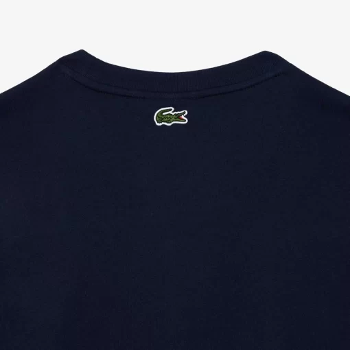 Lacoste T-Shirts-Monogram Print Regular Fit Cotton T-Shirt