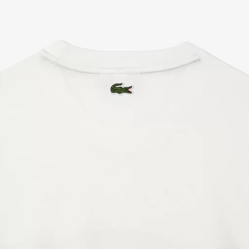 Lacoste T-Shirts-Monogram Print Regular Fit Cotton T-Shirt