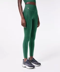 Lacoste Fitness & Training-Monogram Print Sport Leggings