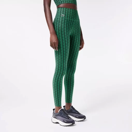 Lacoste Fitness & Training-Monogram Print Sport Leggings