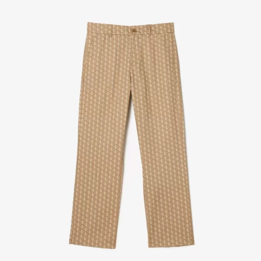 Lacoste Trousers & Shorts-Monogram Print Straight Cut Chinos