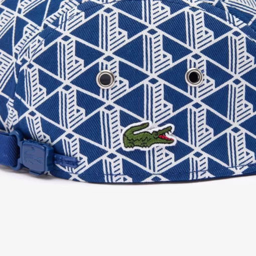 Lacoste Caps & Hats-Monogram Print Twill Jockey Cap