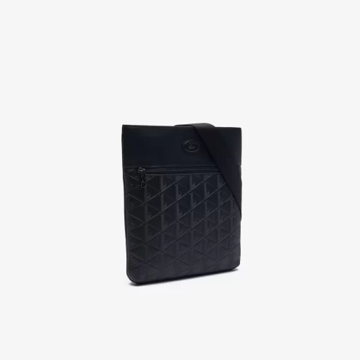 Lacoste Vertical Bags-Nomogramme Slimline Textured Motif Shoulder Bag