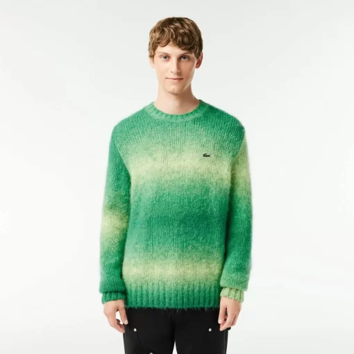 Lacoste Knitwear-Ombre Effect Alpaca Wool Sweater