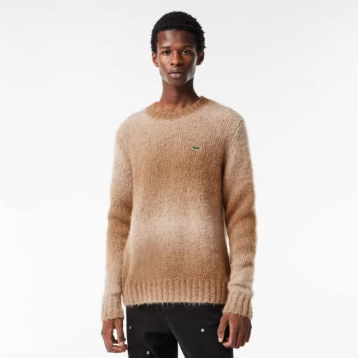 Lacoste Knitwear-Ombre Effect Alpaca Wool Sweater