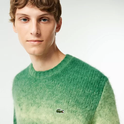 Lacoste Knitwear-Ombre Effect Alpaca Wool Sweater