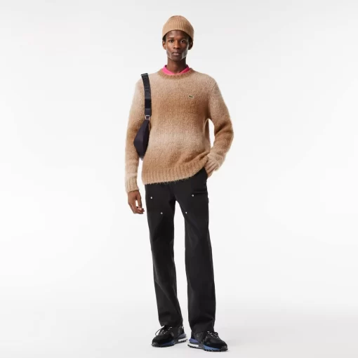 Lacoste Knitwear-Ombre Effect Alpaca Wool Sweater