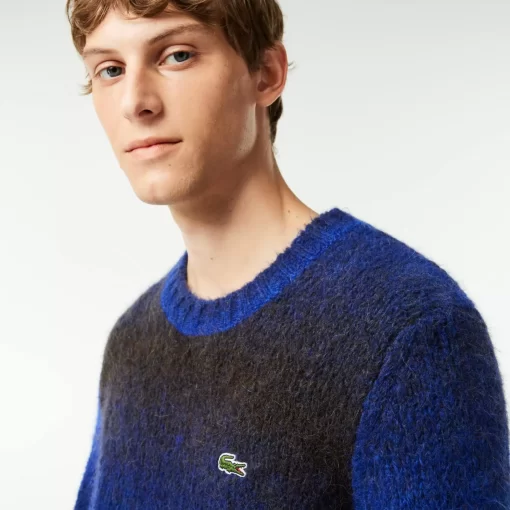 Lacoste Knitwear-Ombre Effect Alpaca Wool Sweater