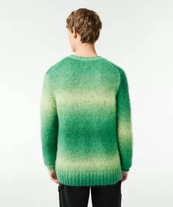 Lacoste Knitwear-Ombre Effect Alpaca Wool Sweater