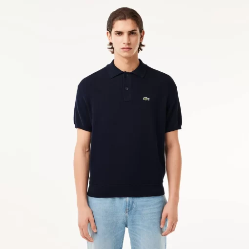 Lacoste Knitwear-Organic Cotton Polo Shirt Neck Sweater