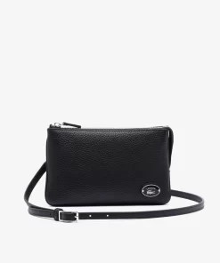 Lacoste Cross Body-Origin Croc Leather Double Pouch Purse