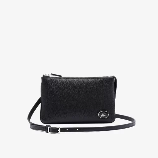 Lacoste Cross Body-Origin Croc Leather Double Pouch Purse