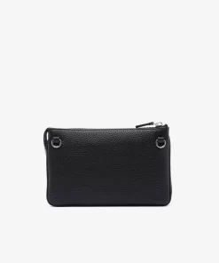 Lacoste Cross Body-Origin Croc Leather Double Pouch Purse