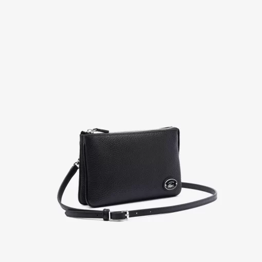 Lacoste Cross Body-Origin Croc Leather Double Pouch Purse