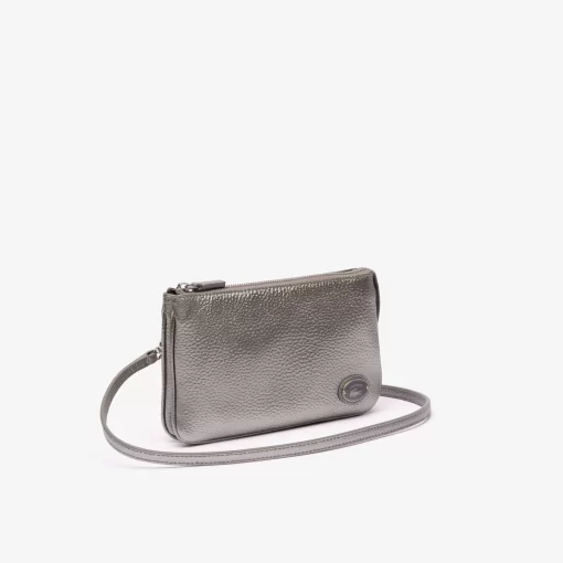 Lacoste Cross Body-Origin Croc Leather Double Pouch Purse