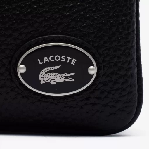 Lacoste Cross Body-Origin Croc Leather Double Pouch Purse