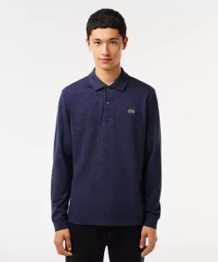 Lacoste Polo Shirts-Original L.12.12 Long Sleeve Heathered Cotton Polo Shirt