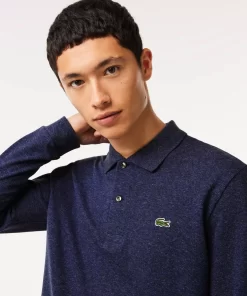 Lacoste Polo Shirts-Original L.12.12 Long Sleeve Heathered Cotton Polo Shirt