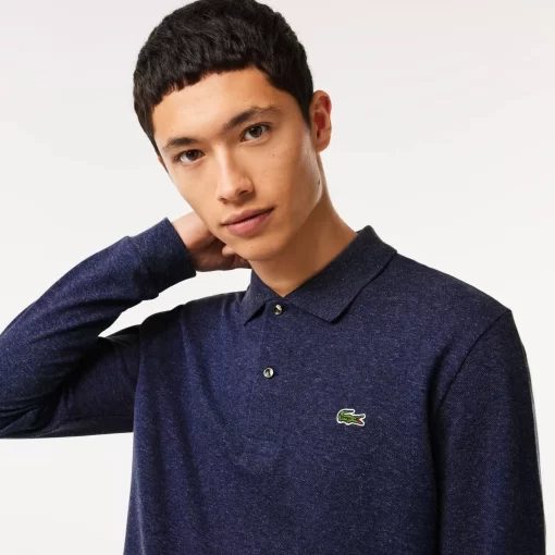 Lacoste Polo Shirts-Original L.12.12 Long Sleeve Heathered Cotton Polo Shirt