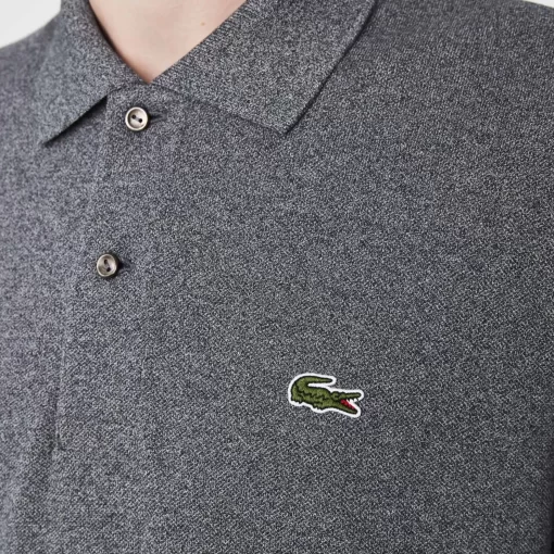 Lacoste Polo Shirts-Original L.12.12 Long Sleeve Heathered Cotton Polo Shirt