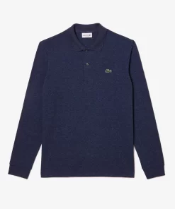 Lacoste Polo Shirts-Original L.12.12 Long Sleeve Heathered Cotton Polo Shirt