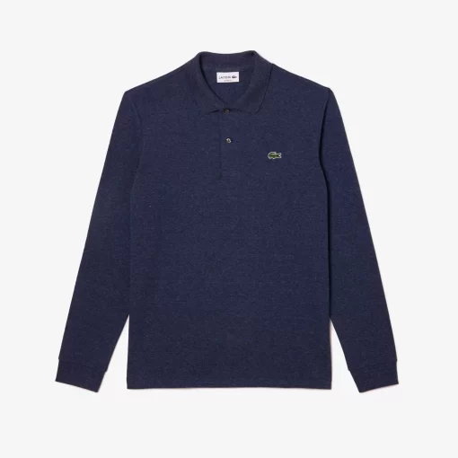 Lacoste Polo Shirts-Original L.12.12 Long Sleeve Heathered Cotton Polo Shirt