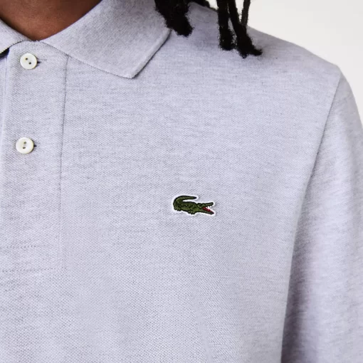 Lacoste Polo Shirts-Original L.12.12 Long Sleeve Heathered Cotton Polo Shirt