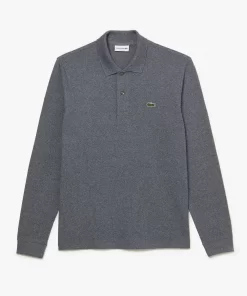 Lacoste Polo Shirts-Original L.12.12 Long Sleeve Heathered Cotton Polo Shirt