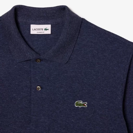 Lacoste Polo Shirts-Original L.12.12 Long Sleeve Heathered Cotton Polo Shirt