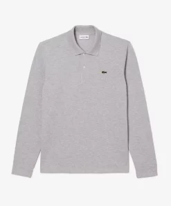 Lacoste Polo Shirts-Original L.12.12 Long Sleeve Heathered Cotton Polo Shirt