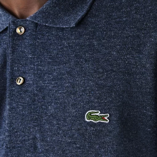 Lacoste Polo Shirts-Original L.12.12 Long Sleeve Heathered Cotton Polo Shirt