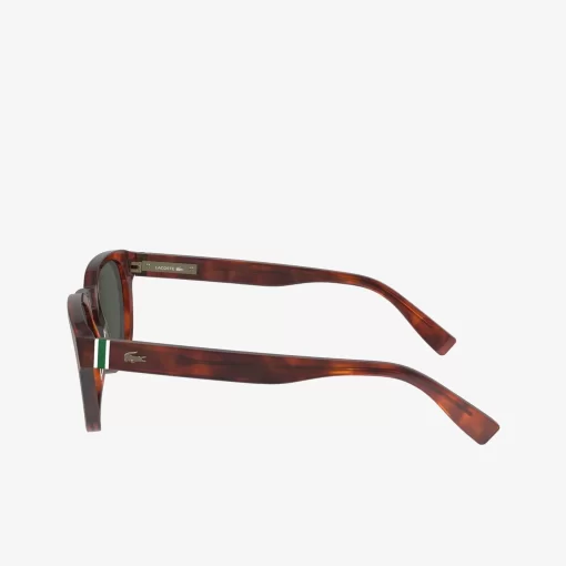 Lacoste Sunglasses-Oval Acetate Ribbon Sunglasses